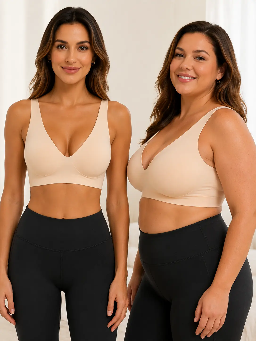 Women's Seamless Deep V T-Shirt Bra, Wireless Push Up Bralette Providing Natural Lift for Everyday Wear, Tshirts, Comfortable Womenswear Basic