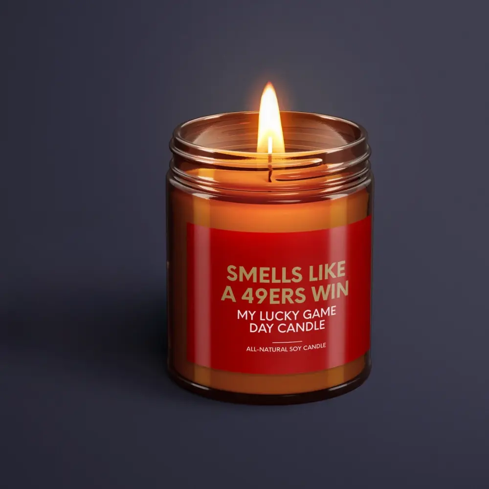 Smells Like A 49ers Win Scented Candle, San Francisco Lucky Game Day Candle, Soy Candle, Unique 49ers Fan Gift, San Francisco Candle, Gift Idea, Christmas Gift