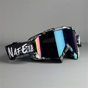 High-quality motorcycle goggles; off-road motorcycle goggles; windproof, dustproof ATV racing goggles; scratch-resistant ski goggles; protective safety glasses; suitable for men and women; TPU frame; PC lenses