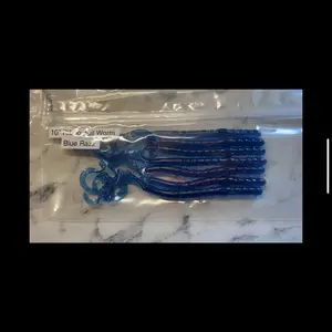 Blue Razz Ribbon Tail Worm bass fishing