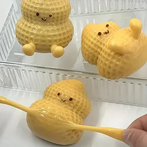 Stress Relief Peanut Desk Toy, Slow Bounce Realistic Stress Reliever, Fun Peanut Desktop Decoration, Perfect Gift Idea, Stress Relief Gadgets