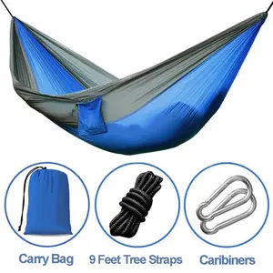Portable Nylon Parachute Hammock - Double Portable, Single-Person Outdoor Hammock for Backpacking, Camping, Double Portable Hammocks, Single-Person Hammocks