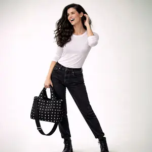 Blake Vegan Suede Studded Tote