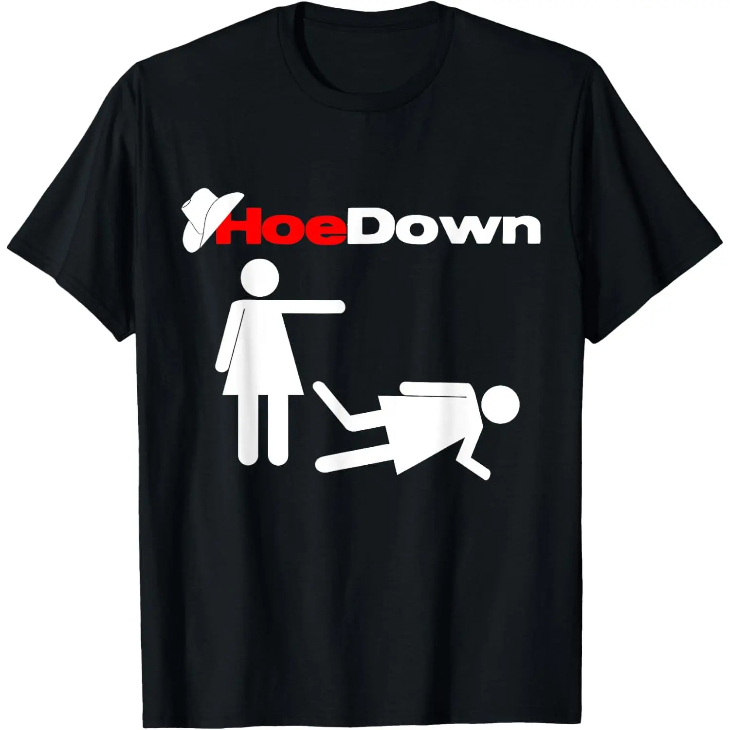 Women's Vintage Distressed Graphic Funny Country Hoe Down T-shirt
