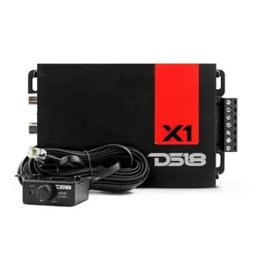 DS18 DS-X1 Ultra Compact Class D 1-Channel High-Power External Car Audio Amplifier with Adjustable Controls