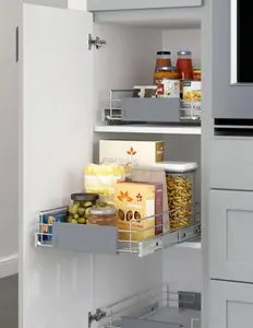 Richelieu Expandable Pullout Wire Basket - 12.5" to 20.25" Adjustable Width, Soft-Close Steel