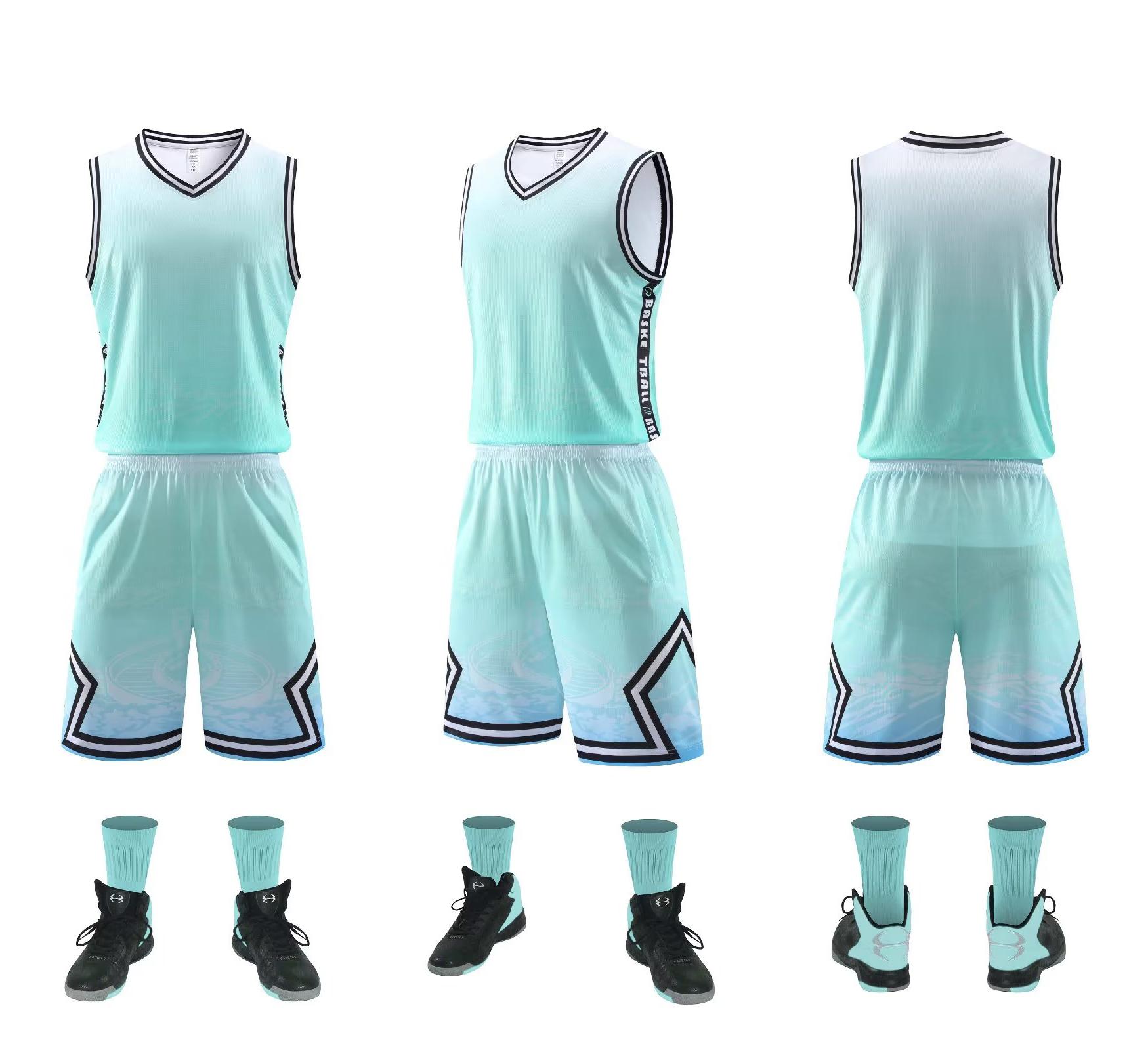 Personalized Luminous Custom Basketball Jersey Set, Fine Knitted Pattern, DIY Team Name & Number, for Team Training & Games