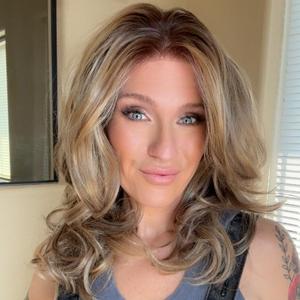 IMstyle Ellie Blonde Balayage Highlight Vanilla Brunette Luxury Bouncy Wavy 13*3 Free Parting  Glueless Lace Front Syntehtic Wig for Daily Wear