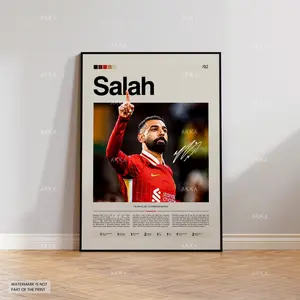 Mohamed Salah Poster, Salah Liverpool Wall Art, Framed Salah Print, Liverpool Decor, The Reds Fan Gift Idea, Soccer Print