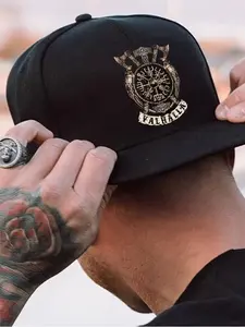 Viking Style Graphic Baseball Hat, Street Fashion Adjustable Snapback Cap, Loose-Fitting Outdoor Sports Hat, Perfect Gift for Friends and Yourself