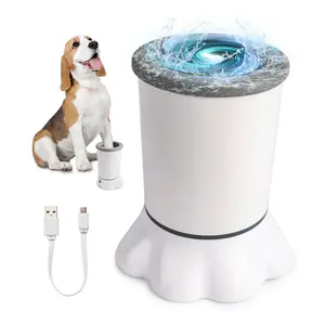 ALL FOR PAWS Automatic Dog Paw Cleaner, Dog Foot Washer Electric Paw Washer for Dogs Portable Paw Cleaner Cup, Mud Paw Clean Station, Silicone Brush Soft for Paws, Two Speed, Suction Cup Bottom