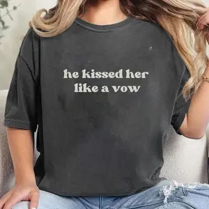 Dark Romance He Kissed Her Like A Vow Dramione TShirt/Sweatshirt/Hoodie, Manacled Wizard Fandom Outfit, Bookish Dark Academia Merch, Fanfiction-Inspired Apparel, Best Gift Idea