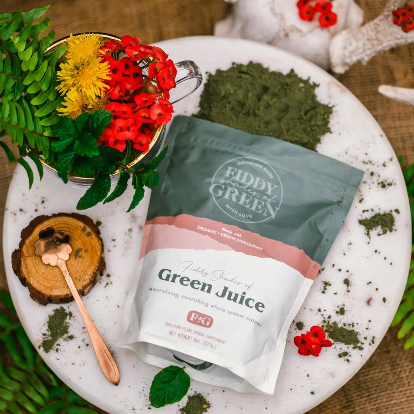 Fiddy Shades of Green Juice - Pure Plant Herbal Supplement - Nourishing Whole System Support - Dietary, Healthcare