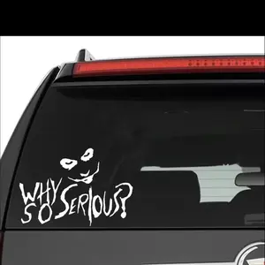 Why So Serious Car Decal - White Joker Design for Vehicle Windows - Fun and Unique Car Sticker for Auto Decor