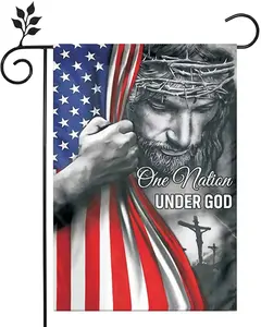 One Nation Under God Flag, Christian Jesus Resurrection Flag, Outdoor House Yard Decoration, Garden Flag, Garden Accessories, Garden & Patio Decoration