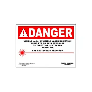 Phillips Safety Class 4 Plastic Laser Radiation Warning Sign #32