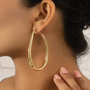 6 Pairs Golden-Toned Hoop Earrings | Stacked/Spiral/Textured/Teardrop Alloy Ear Jewelry for Minimalist to Glam Looks