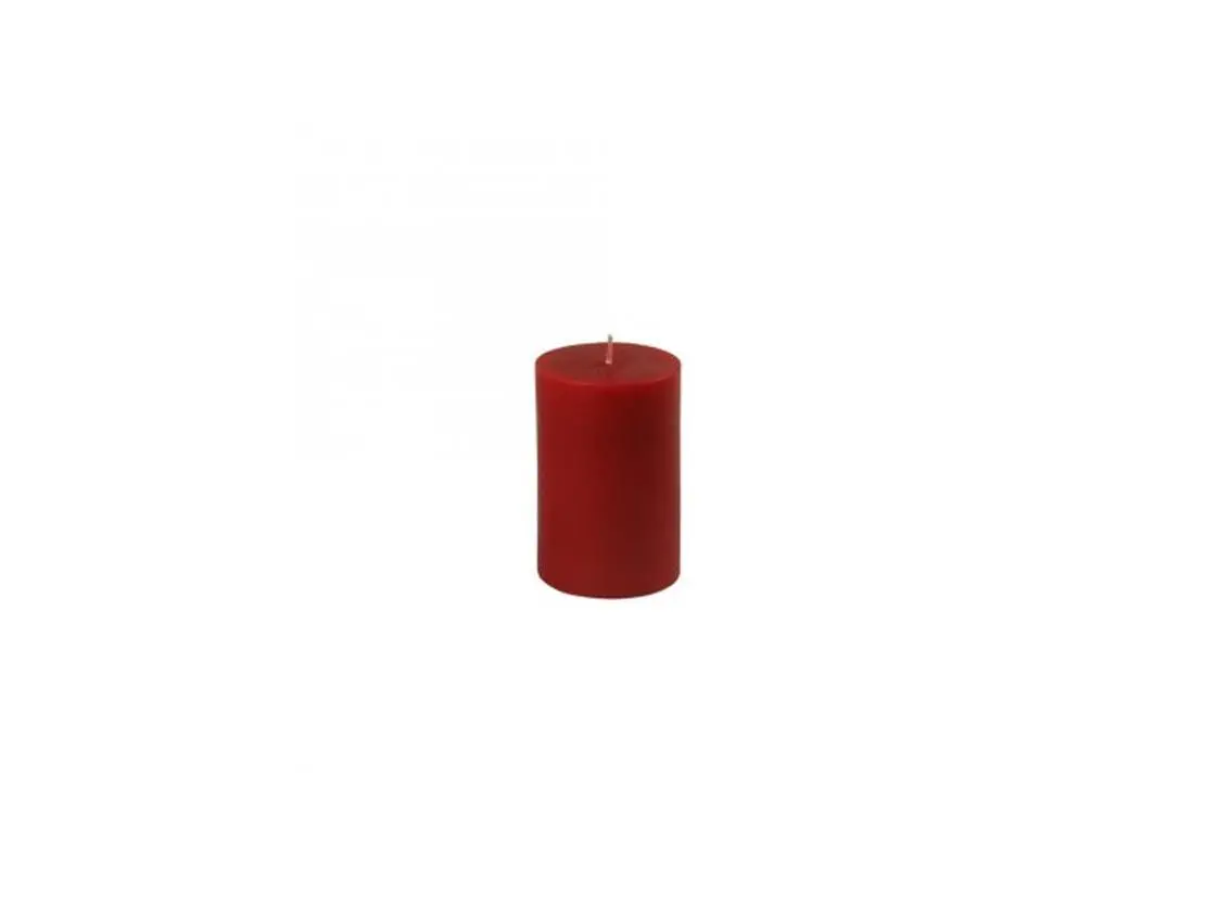 Red Pillar Candle Boxes with 2-Pack 3 in. Unscented Round Holders, Home Decor & Supplies for Room Display