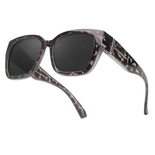 Grey tortoise frame gray lens