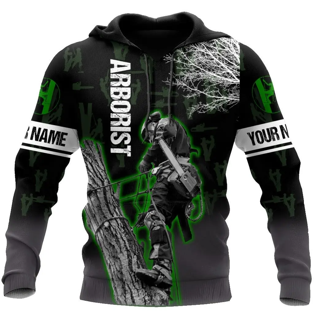 Proud Arborist 3D All Over Print Hoodie – Tree Worker Graphic Pullover, Personalized Gift for Arborists and Nature Lovers