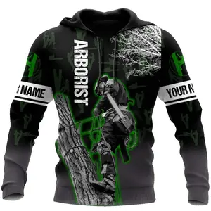 Proud Arborist 3D All Over Print Hoodie – Tree Worker Graphic Pullover, Personalized Gift for Arborists and Nature Lovers