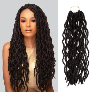 Authentic Synthetic Hair Crochet Braid U Loc Dreadloc Wavy 18" 6Pcs