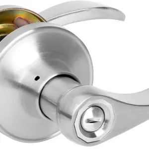 HOSOM Privacy Door Levers, Interior Door Handle for Bedroom and Bathroom, Lever Door Handles Interior with Lock, Wave Style Lever Keyless