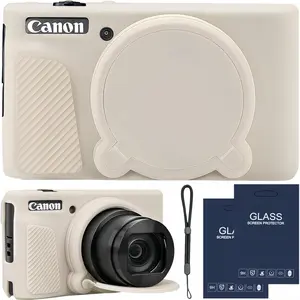 Camera Case for  PowerShot SX740/ SX730 Digital Camera,SX740 HS Case, Soft  Protective Case Removable Lens Cover,Comes with 2 Screen Protectors and 1 Wrist Strap. (Mist White)