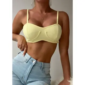 Half a Heart Crop Top in Lemon Sunshine