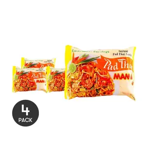 MAMA Thai Pad Thai Noodles 70g x 4 Packs | Authentic Thai Flavor | Sweet & Sour Stir-Fried Rice Noodles