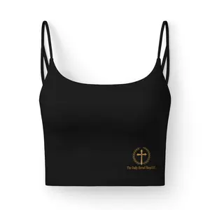 Women's Christian Luxe Crop Sports Bra - Child of God Themed Athletic Bra for Sports & Outdoor Activities