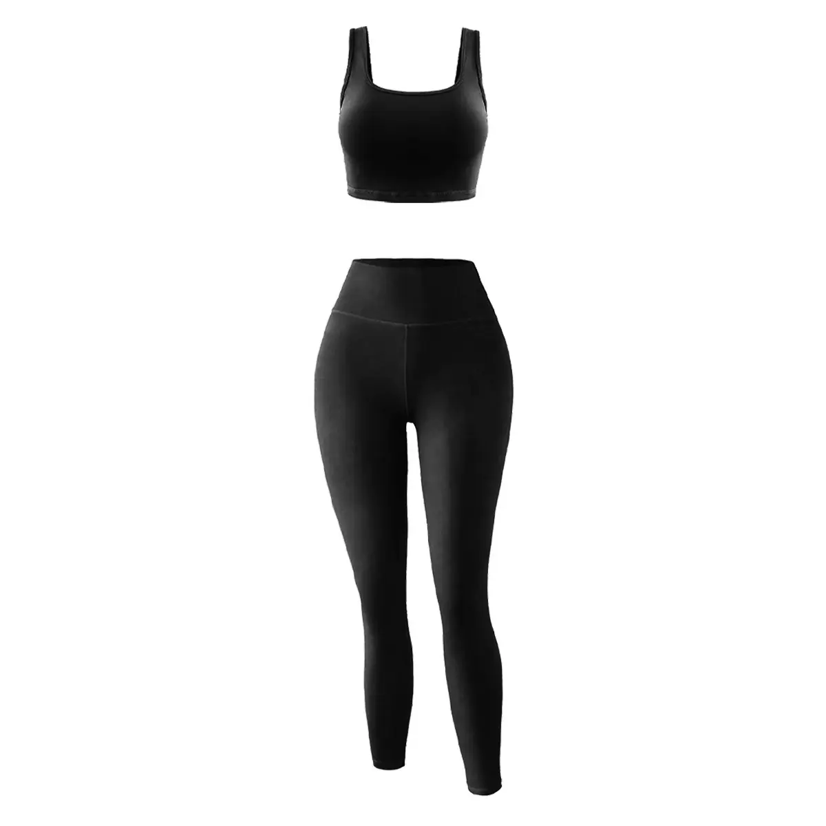 Black lingerie+pants two piece set