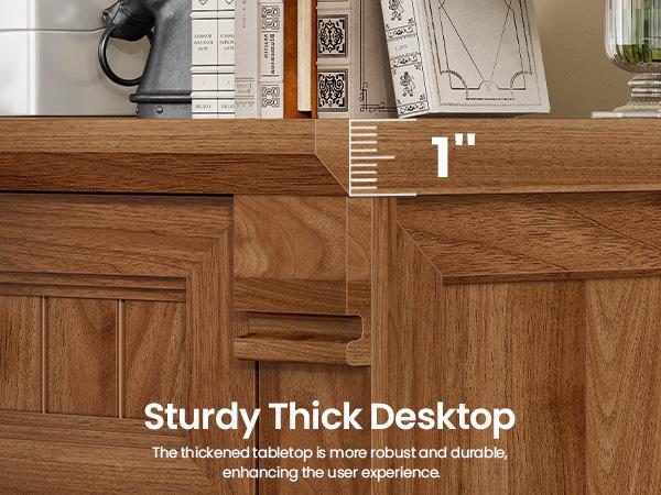 SEDETA 4 Drawers File Cabinet, 33" Farmhouse Filing Cabinets for Home Office fit Legal/Letter/A4 File, Wood Office File Cabinet with Power Outlets, Printer Stand with Storage