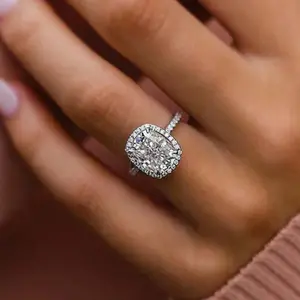 Clear wedding ring, oval-shaped dove egg ring, studio photography prop ring, high-end women's ring