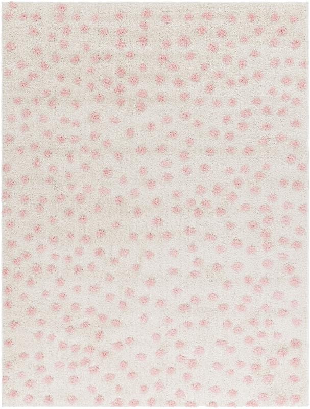 Livabliss RDO2349-679 Durable Modern Machine-Woven Indoor Rectangle Area Rug, 6' 7" x 9', Beige & Blush Pink, for Living Room, Bedroom