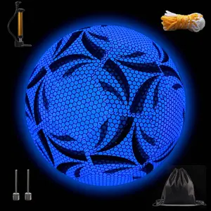 Glow-In-The-Dark Fluorescent Soccer Ball Size 5, Durable PU Material, Ideal for Outdoor Training & Home Use, Night Glow Football, Football Accessories