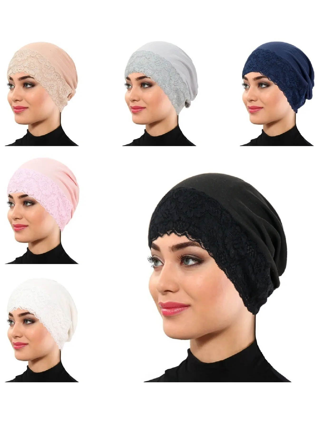 Women's Casual Lace Patchwork Headscarf Hat, Comfortable Skin-Friendly Design, Ideal for Daily Wear & Stylish Accessories