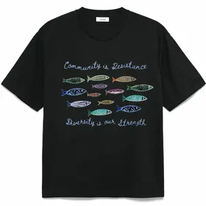 Community Is Resistance Shirt | Anti-Authoritarian Sardine Tee | Democracy DEI Equality Freedom Shirt