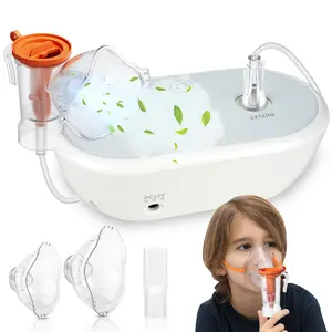 Air Compressor Nebulizer Machine, Portable Fine Mist ≤4μm, Adjustable Mist Control, Quiet Operation, Easy One Button Use, Home & Travel with Adult & Child Masks, Full Kit Included