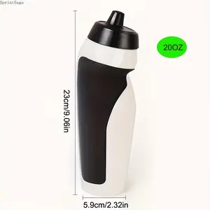 600ML (20OZ) extrusion two-color outdoor sports water cup does not contain bisphenol A, easy to hold design of human mechanics, essential kettle for gym/football/mountain bike