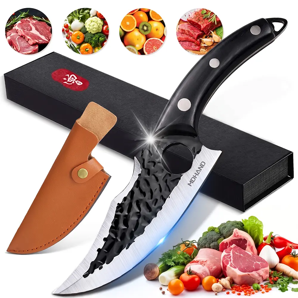Butcher knife with sheath, Viking knife, full bladed japanese kitchen boning knife, camping, barbecue