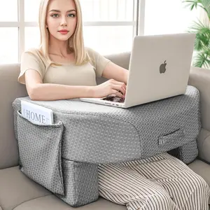 Reading Pillow for Laptop, Extra Large Armrest Gaming Pillow for Working, Height Adjustable Lap Desk Pillow for Adult Sitting in Bed, Floor, Sofa