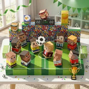 Magnetic Building Block Set, 100-150 Pieces, Soccer Field Theme, Stem Montessori Toy, Choking Hazard Warning, Holiday Gift