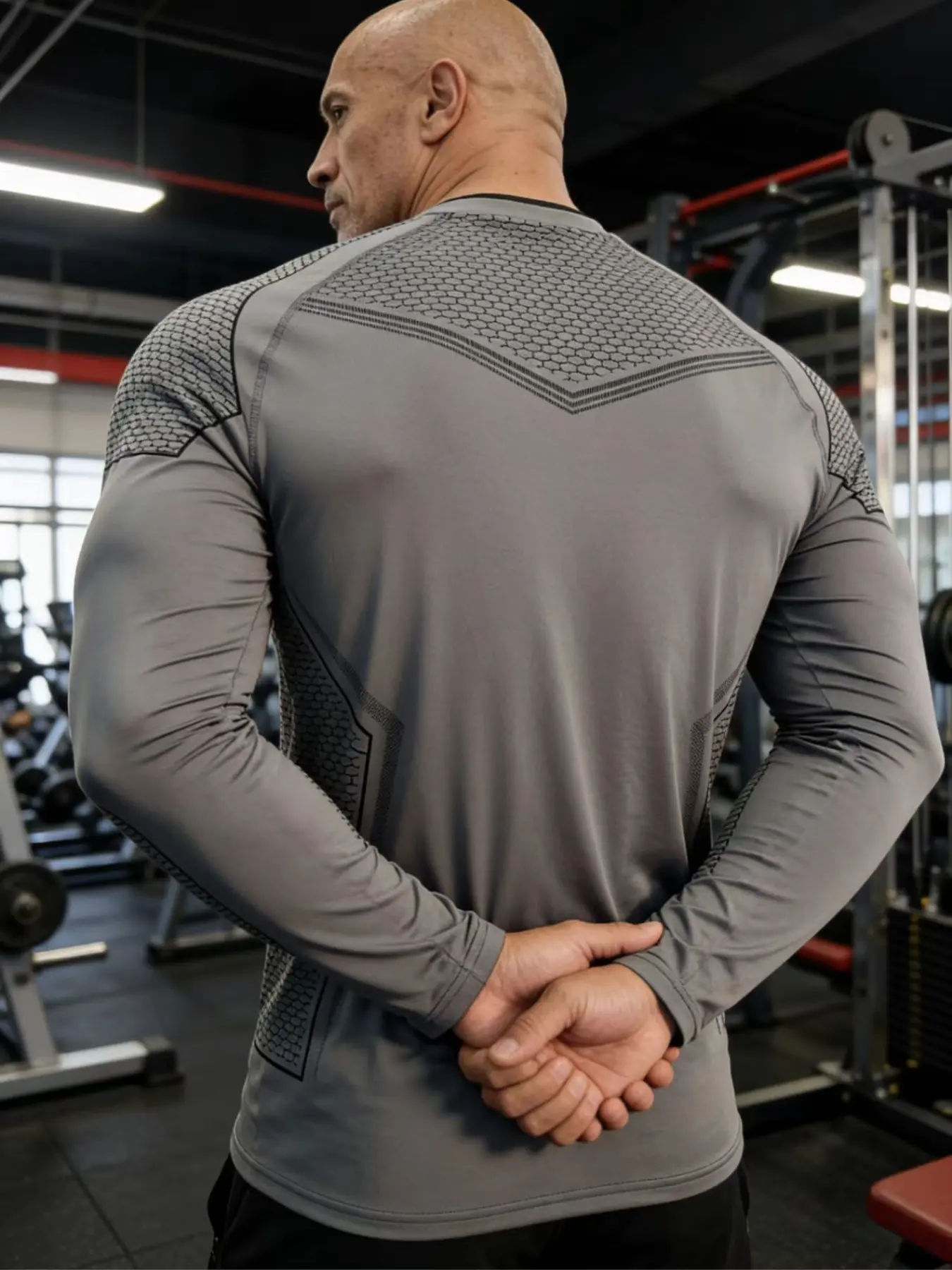 Men's Batman Sports Long Sleeve High Stretch Quick-Dry Fitness