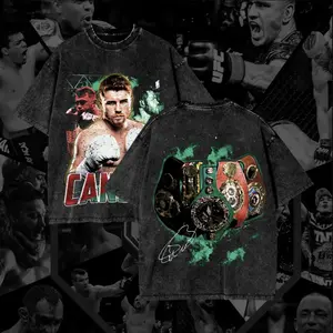 Retro BOXING CANELO ALVAREZ Oversize Double Printed Lightweight Washed Tee Premium BOXING Graphic Tee, Fighter Graphic T-Shirt, Retro Soft Cotton WWE Shirt, Perfect Gift for WWE & Sports Fans graphic  tee outfits men Fabric Menswear Top Seamless