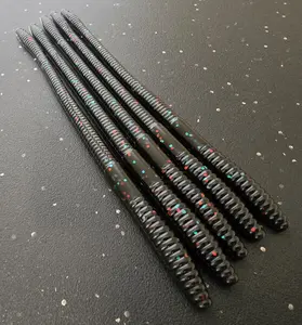 Sapper Baits 7" Infiltrator Worm- ;IGY6- Black with Red and Teal Flake