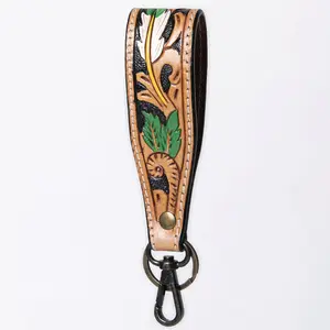 American Darling Hand Tooled Genuine Leather Handle Strap for Wristlet Bag Phone Wrist Keychain Wallet Purse Clutch Cellphone