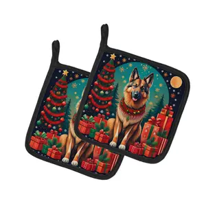 Belgian Tervuren Christmas Pair of Pot Holders