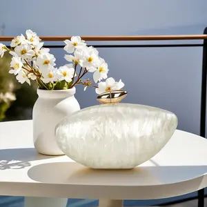 Shell Shape Acrylic Clutch Trendy Metallic Acrylic Evening Bag Women Egg Shiny Purses and Handbags for Wedding Party