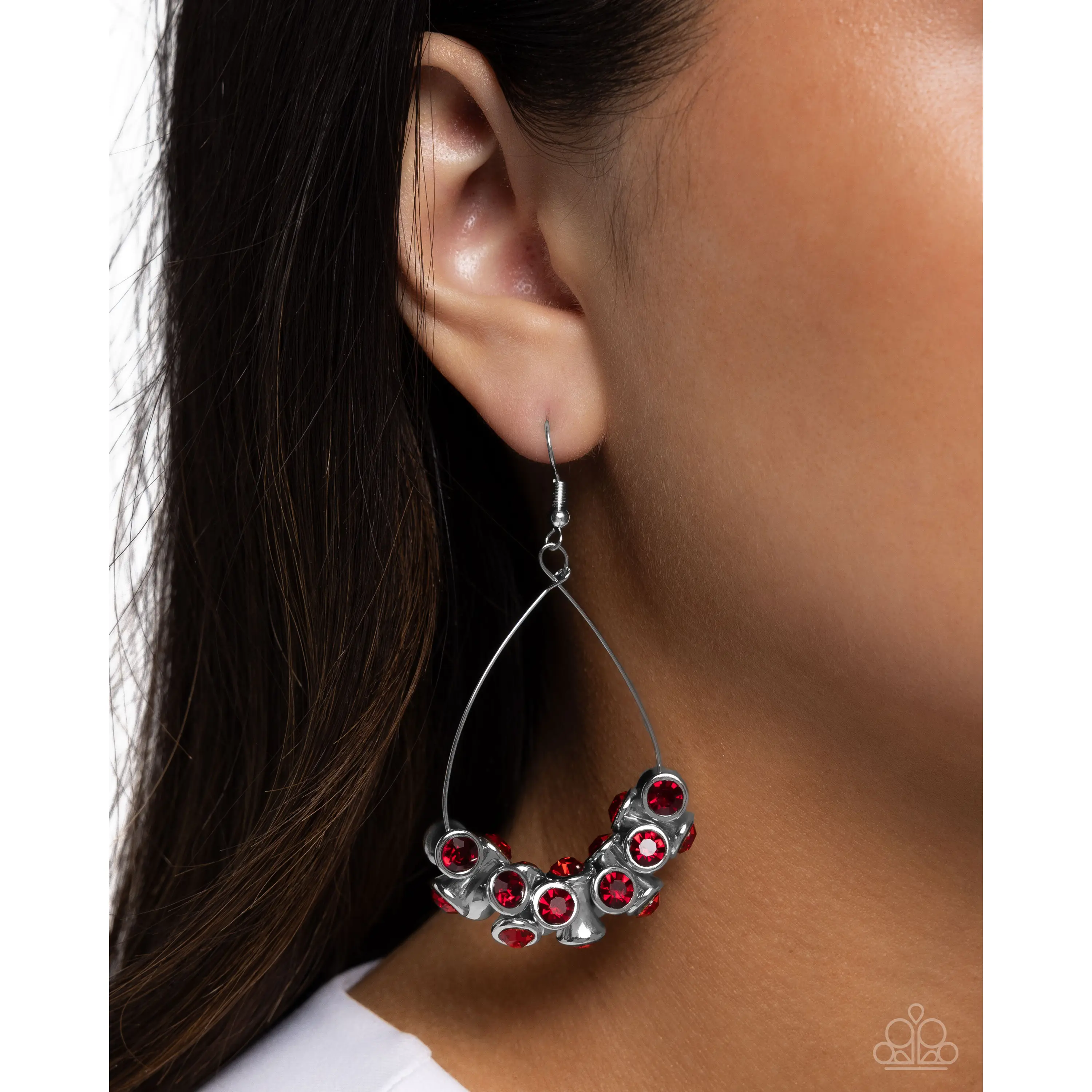 Paparazzi Courageous Chandelier - Red Earring P5ST-RDXX-029XX
